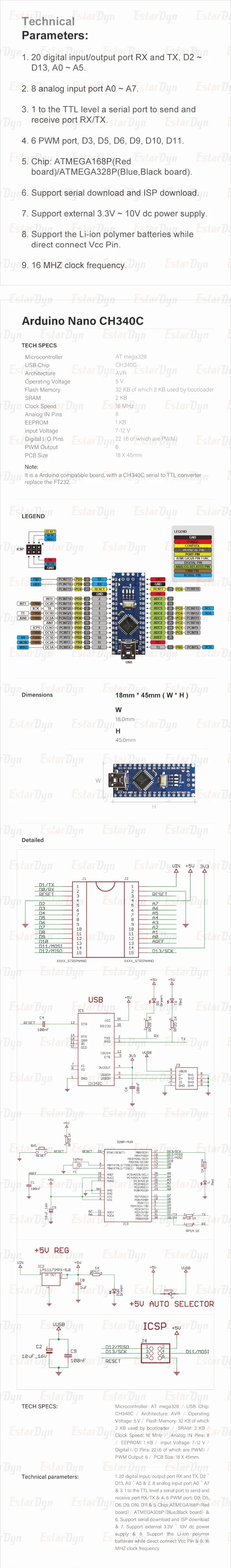 Mini / Type-C / Micro USB Nano 3.0 With the bootloader compatible Nano controller for arduino CH340 USB driver 16Mhz ATMEGA328P