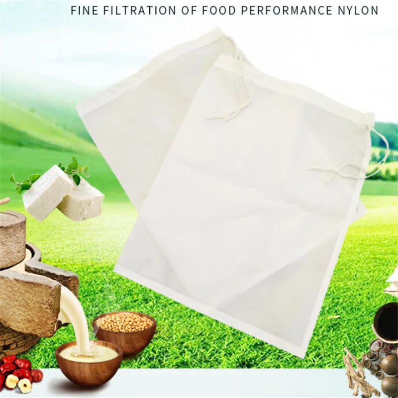 Food Grade Nylon Filter Bag Net 80Mesh Tea Beer Milk Coffee Oil Filtration Strainer Mesh Kitchen Filter Fabric Bags