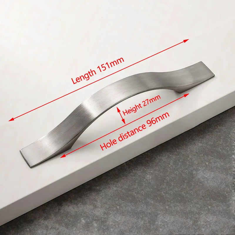 NAIERDI Aluminum Alloy Kitchen Door Handles Cabinet Handles Drawer Knobs Wardrobe Door Handles Brushed Modern Style Hardware