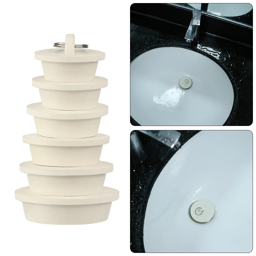1PC Rubber Kitchen Bath Tub Sink Water Stopper Durable Floor Round Drain Plug Sink Bathtub Drainage Stopper Leakage-proof Plug