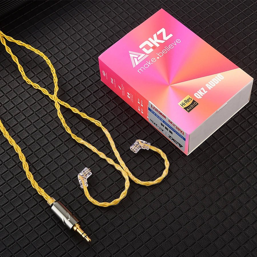 QKZ T1 Earphone Update Cable 3.5mm Jack QDC 0.75mm Connector Wired Headphones For ZXN ZXT VK4 ZX2 ZAX2 KZ EDX ZSN Pro X TRN MT1