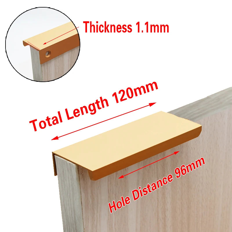 Cabinet Pulls Drawer Knobs  Black Silver Orange Gold Hidden  Handles Stainless Steel  Kitchen Cupboard Furniture Hardware