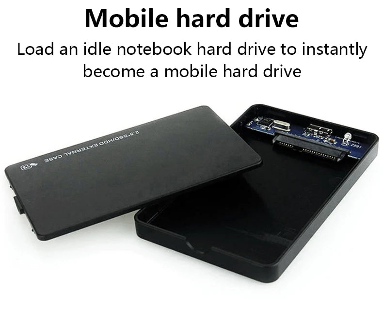 T43 Case Hd Externo USB 3 0 For 2.5 Inch SATA2 3 Hard Drive Box Mobile HDD Case With Cable Support 6TB High Speed HDD Enclosure
