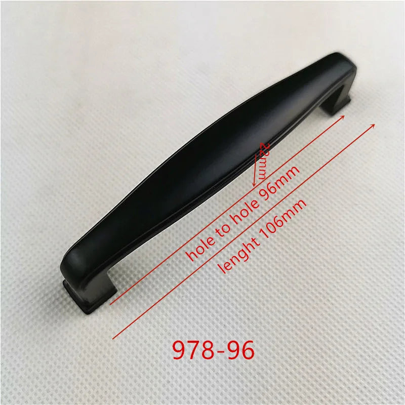 Hole Spacing 96mm Zinc Alloy Black Cabinet Handles American Style Kitchen Door Pulls Drawer Knobs Furniture Handle