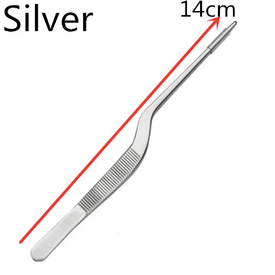 Stainless Steel Kitchen & Bar Tweezer Food Tongs Kitchen Cooking Medical Tweezer Copper/Gold/Black Plated