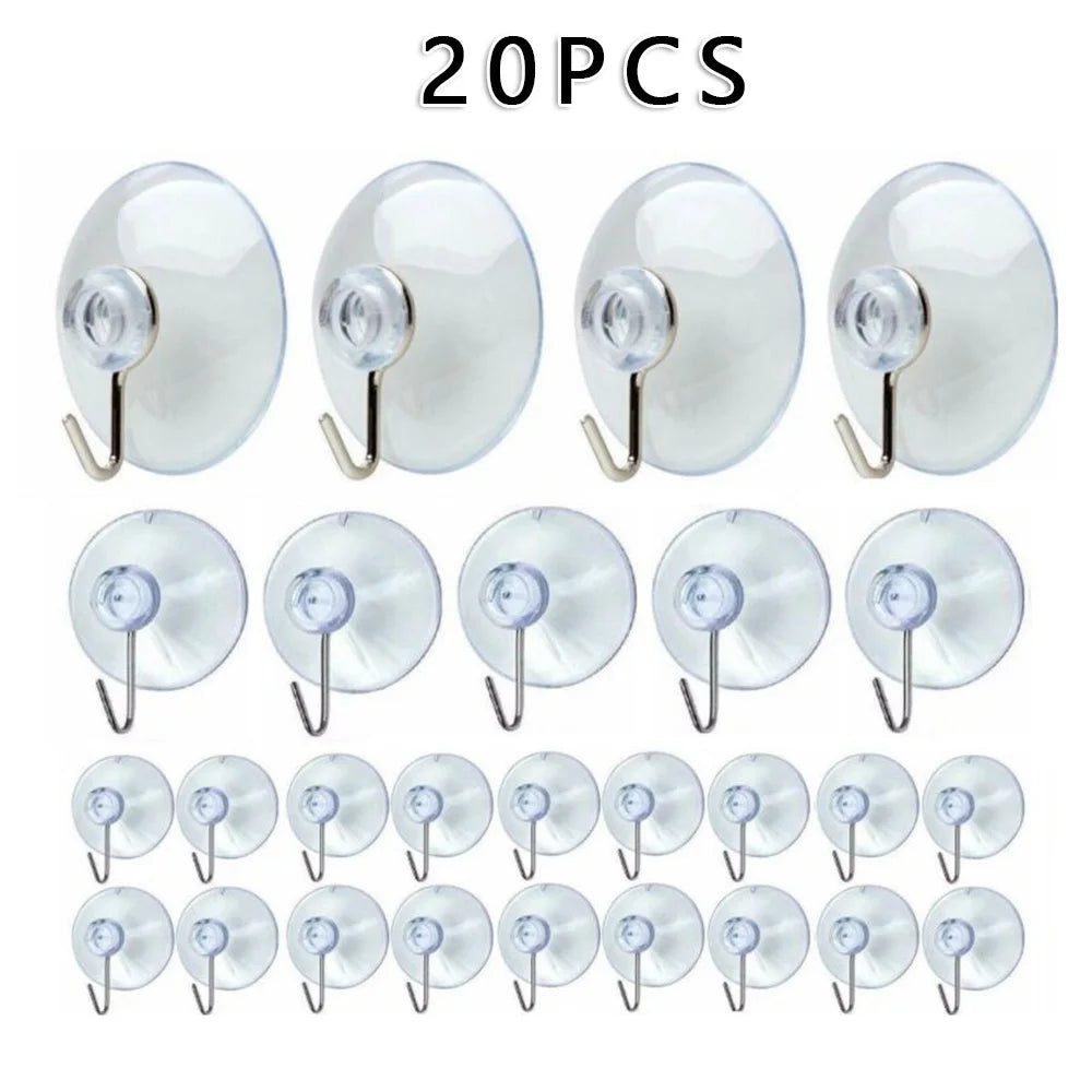 10PCS Mushroom Head Clear Suction Cups Thumb Nut Strong Vacuum Suckers PVC Kitchen Bathroom Window Wall Car Hooks 41mm