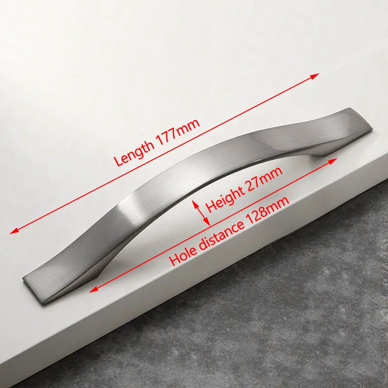 NAIERDI Aluminum Alloy Kitchen Door Handles Cabinet Handles Drawer Knobs Wardrobe Door Handles Brushed Modern Style Hardware