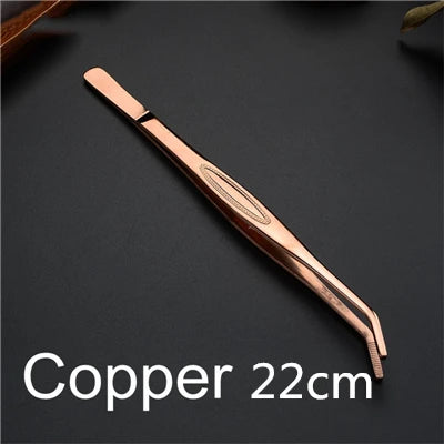 Stainless Steel Kitchen & Bar Tweezer Food Tongs Kitchen Cooking Medical Tweezer Copper/Gold/Black Plated