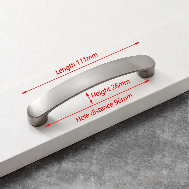 NAIERDI Aluminum Alloy Kitchen Door Handles Cabinet Handles Drawer Knobs Wardrobe Door Handles Brushed Modern Style Hardware
