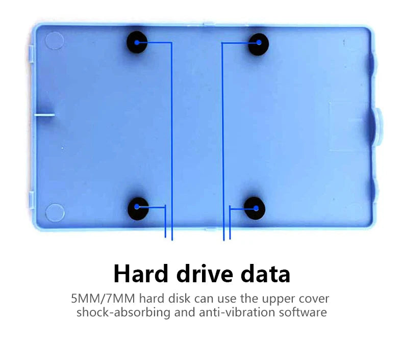 T43 Case Hd Externo USB 3 0 For 2.5 Inch SATA2 3 Hard Drive Box Mobile HDD Case With Cable Support 6TB High Speed HDD Enclosure
