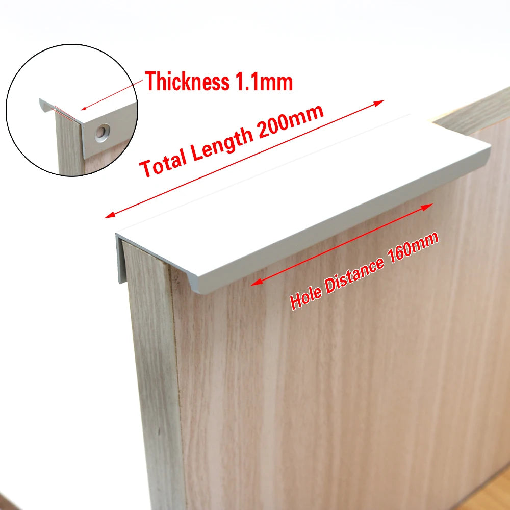 Cabinet Pulls Drawer Knobs  Black Silver Orange Gold Hidden  Handles Stainless Steel  Kitchen Cupboard Furniture Hardware