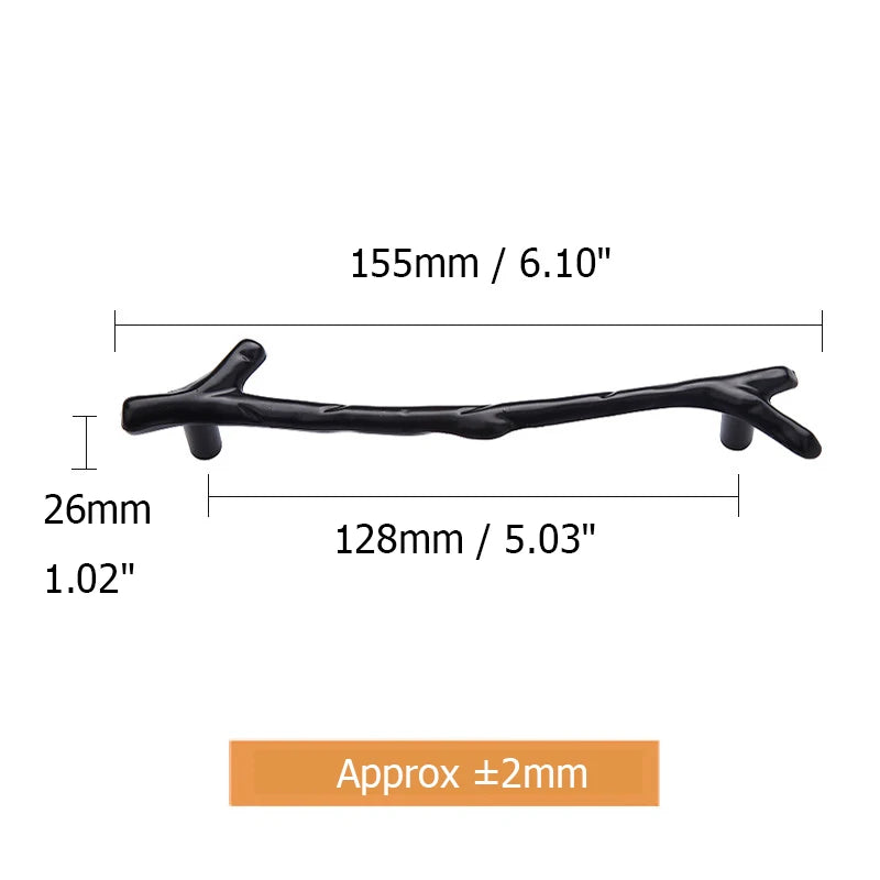 Fashion Tree Branch Furniture Handle 96mm 128mm Black Silver Bronze Kitchen Cabinet Handles Drawer Knobs Door Pulls Hardware