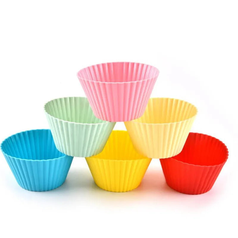1/5/8/12/20pcs Silicone Cupcake Mold Bakeware Cupcake Liner Reusable Muffin Baking Nonstick Moulds Kitchen Baking Accessories