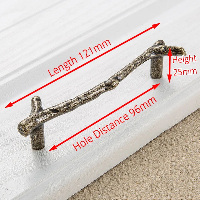 Fashion Tree Branch Furniture Handle 96mm 128mm Black Silver Bronze Kitchen Cabinet Handles Drawer Knobs Door Pulls Hardware