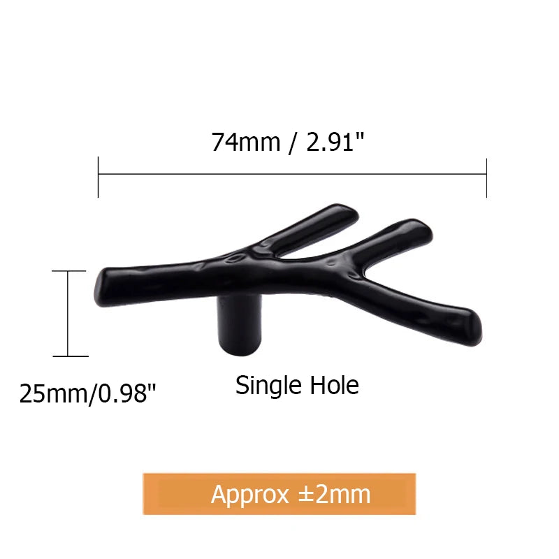 Fashion Tree Branch Furniture Handle 96mm 128mm Black Silver Bronze Kitchen Cabinet Handles Drawer Knobs Door Pulls Hardware