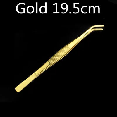 Stainless Steel Kitchen & Bar Tweezer Food Tongs Kitchen Cooking Medical Tweezer Copper/Gold/Black Plated