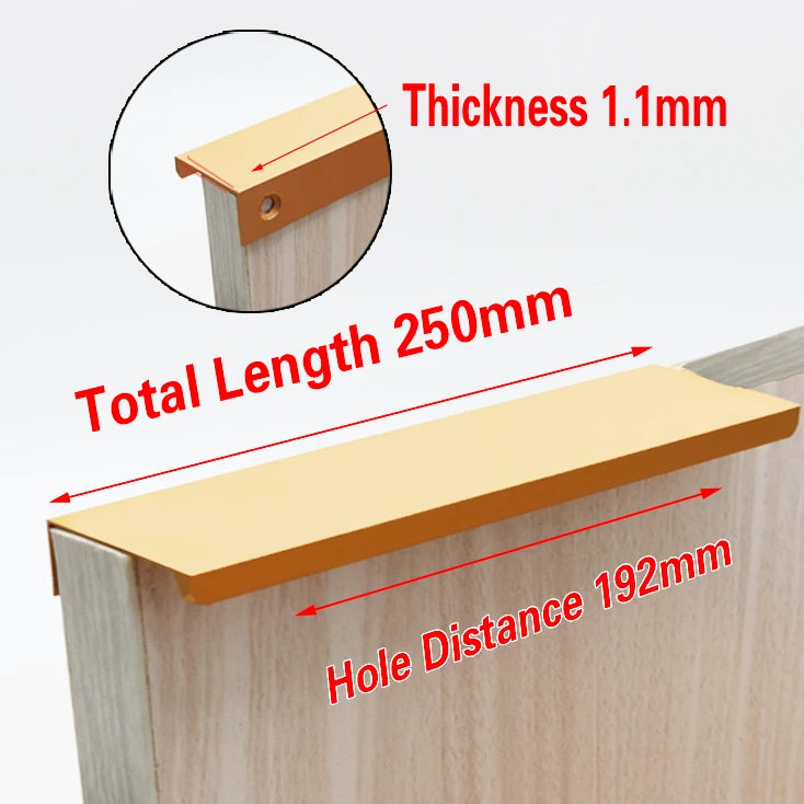 Cabinet Pulls Drawer Knobs  Black Silver Orange Gold Hidden  Handles Stainless Steel  Kitchen Cupboard Furniture Hardware