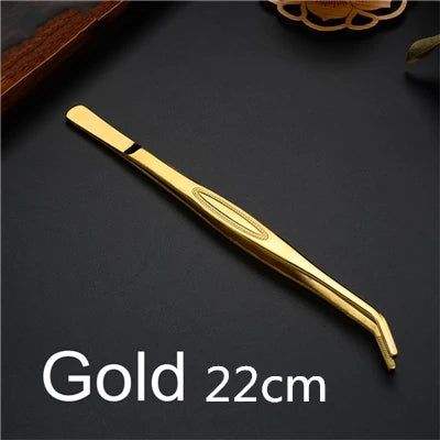 Stainless Steel Kitchen & Bar Tweezer Food Tongs Kitchen Cooking Medical Tweezer Copper/Gold/Black Plated
