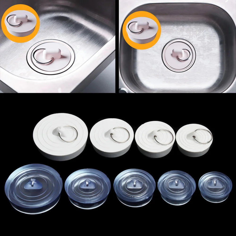 1PC Rubber Kitchen Bath Tub Sink Water Stopper Durable Floor Round Drain Plug Sink Bathtub Drainage Stopper Leakage-proof Plug