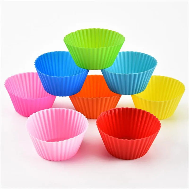 1/5/8/12/20pcs Silicone Cupcake Mold Bakeware Cupcake Liner Reusable Muffin Baking Nonstick Moulds Kitchen Baking Accessories