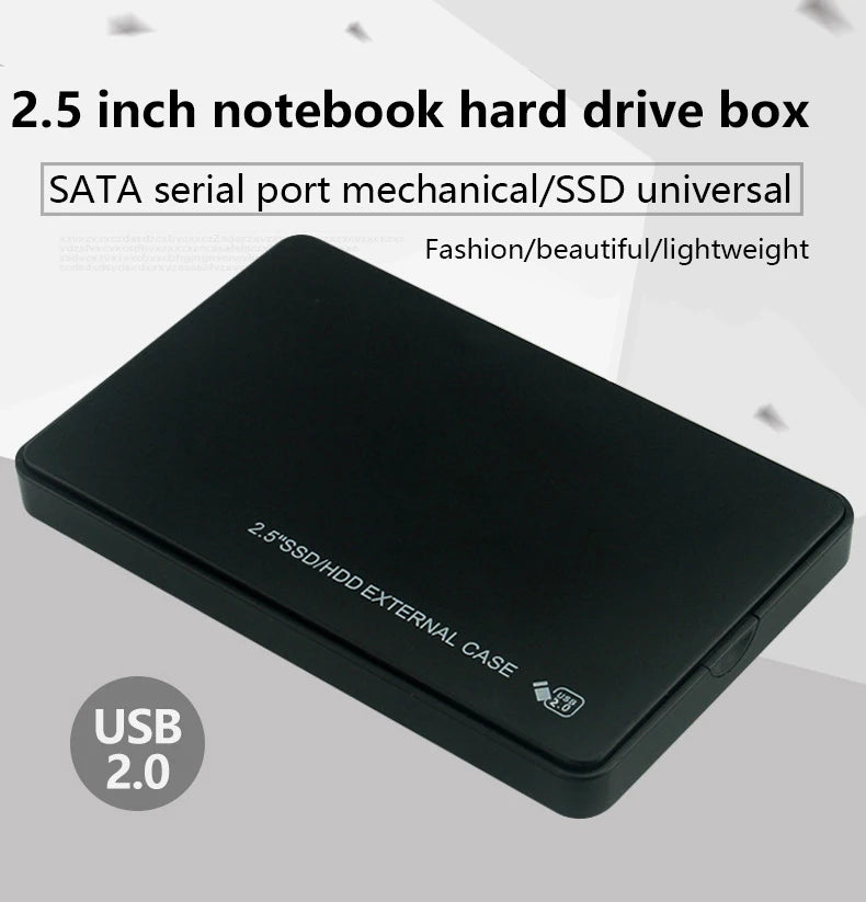 T43 Case Hd Externo USB 3 0 For 2.5 Inch SATA2 3 Hard Drive Box Mobile HDD Case With Cable Support 6TB High Speed HDD Enclosure