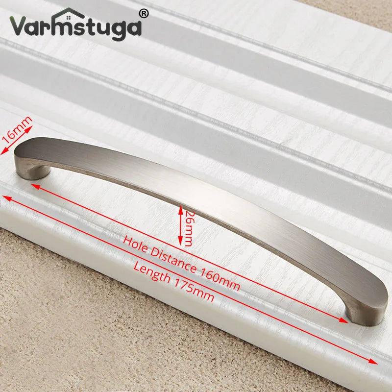 VARMSTUGA Cabinet Handles Knobs Aluminum Alloy Door Kitchen Knobs Brushed Cabinet Pulls Drawer Modern Furniture Handle Hardware