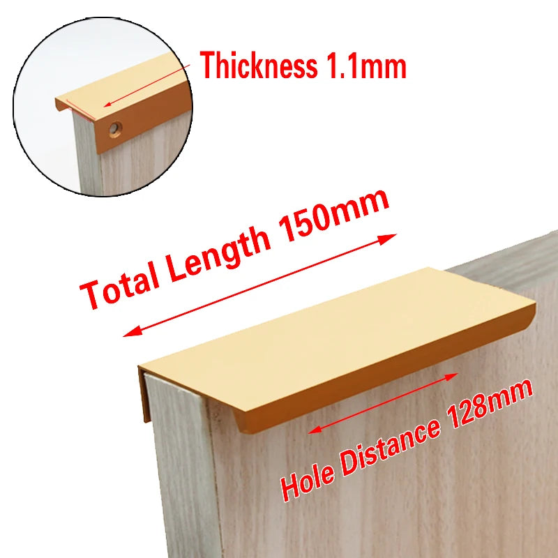 Cabinet Pulls Drawer Knobs  Black Silver Orange Gold Hidden  Handles Stainless Steel  Kitchen Cupboard Furniture Hardware