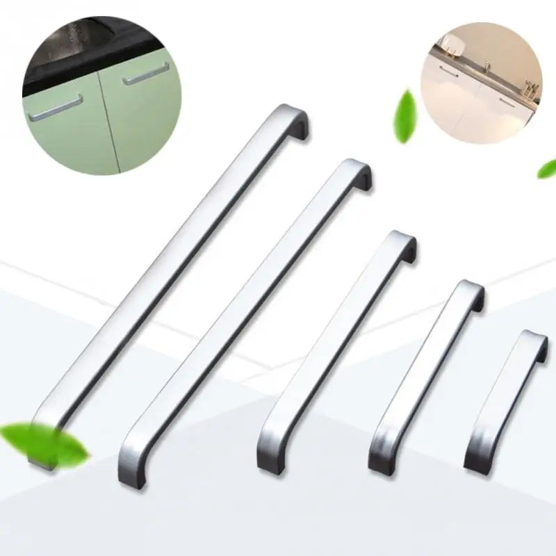 4/6/8/10/12 inches Space Aluminum Handles Kitchen Door Cabinet Straight Handle Pull Knobs Furniture Hardware