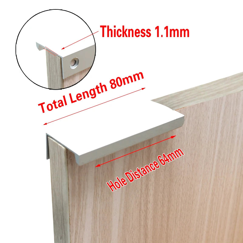 Cabinet Pulls Drawer Knobs  Black Silver Orange Gold Hidden  Handles Stainless Steel  Kitchen Cupboard Furniture Hardware