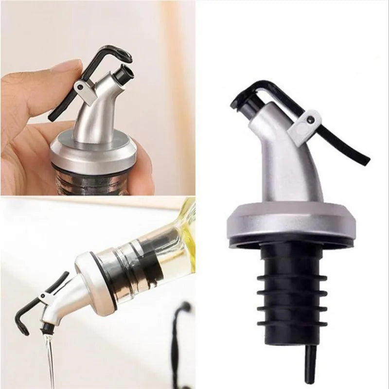 1/3Pcs Oil Bottle Stopper Lock Plug Seal Leak-proof Rubber Nozzle Sprayer Liquor Dispenser Wine Pourer Kitchen Bar Tool