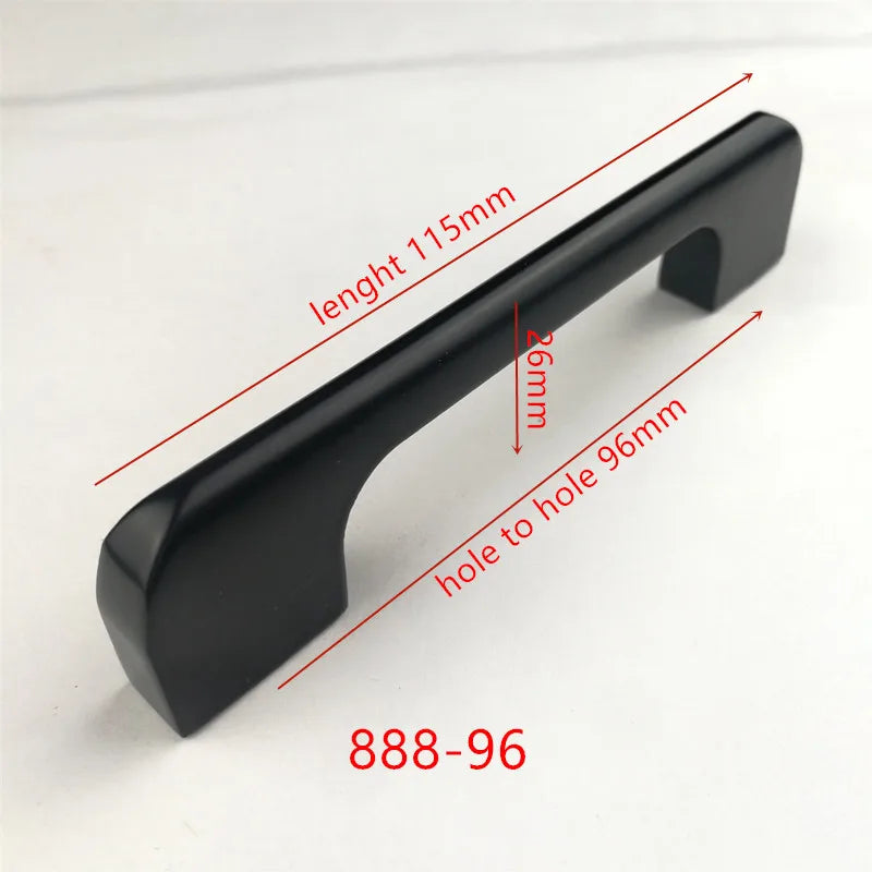 Hole Spacing 96mm Zinc Alloy Black Cabinet Handles American Style Kitchen Door Pulls Drawer Knobs Furniture Handle