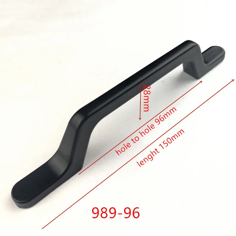Hole Spacing 96mm Zinc Alloy Black Cabinet Handles American Style Kitchen Door Pulls Drawer Knobs Furniture Handle