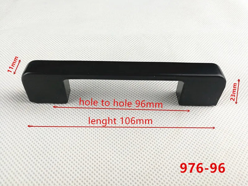 Hole Spacing 96mm Zinc Alloy Black Cabinet Handles American Style Kitchen Door Pulls Drawer Knobs Furniture Handle