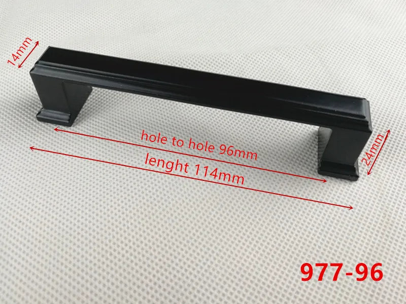 Hole Spacing 96mm Zinc Alloy Black Cabinet Handles American Style Kitchen Door Pulls Drawer Knobs Furniture Handle