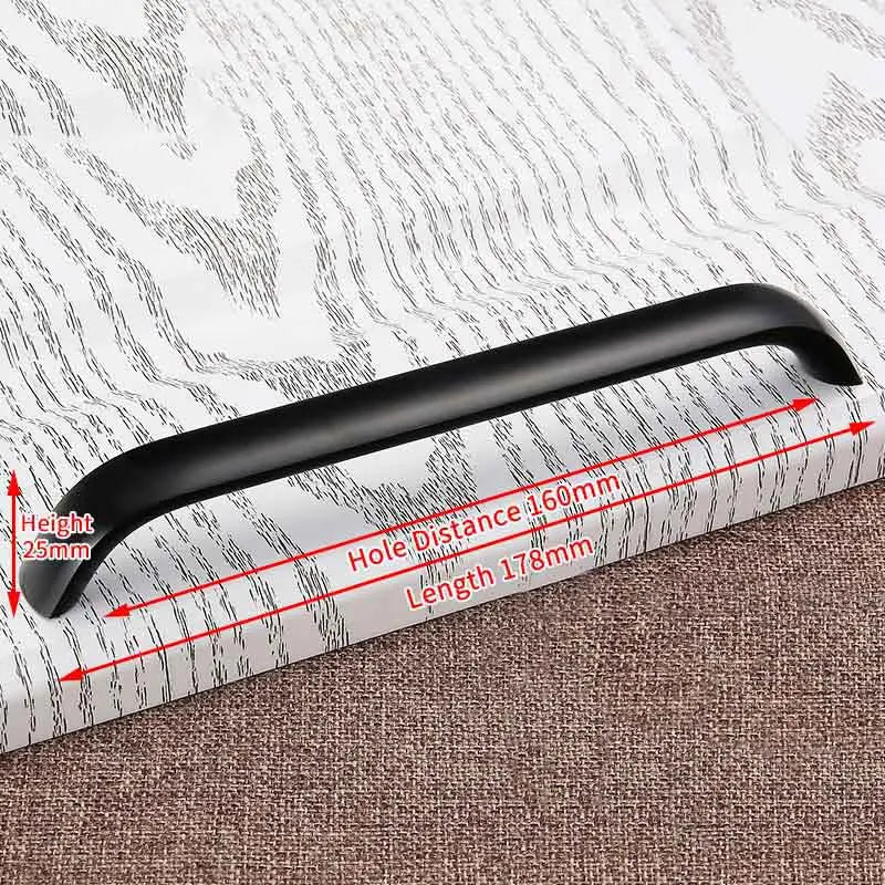 KAK Aluminium Alloy Black Cabinet Knobs Kitchen Cabinet Handles Drawer Knobs Pulls Black Furniture Handle Cabinet Hardware