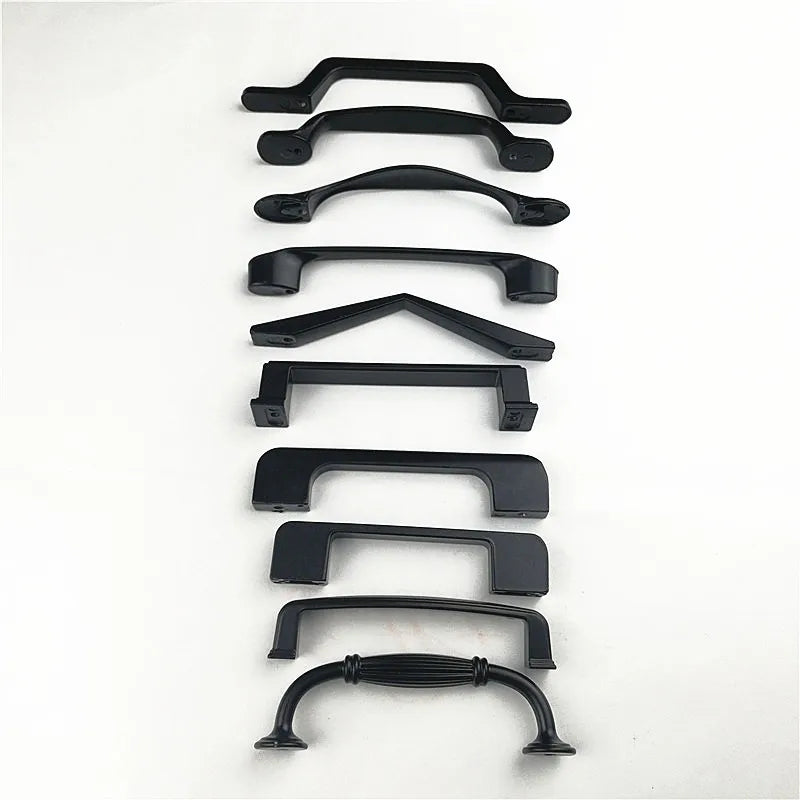 Hole Spacing 96mm Zinc Alloy Black Cabinet Handles American Style Kitchen Door Pulls Drawer Knobs Furniture Handle