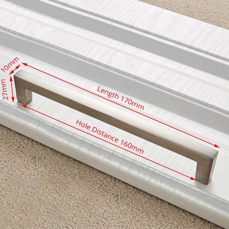 NAIERDI Aluminum Alloy Kitchen Door Handles Cabinet Handles Drawer Knobs Wardrobe Door Handles Brushed Modern Style Hardware