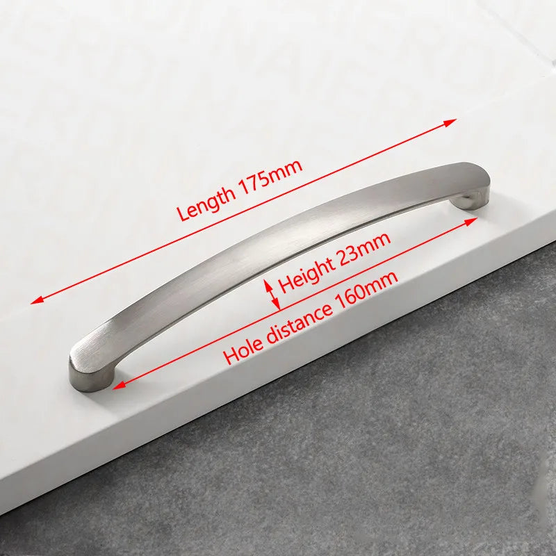 NAIERDI Aluminum Alloy Kitchen Door Handles Cabinet Handles Drawer Knobs Wardrobe Door Handles Brushed Modern Style Hardware
