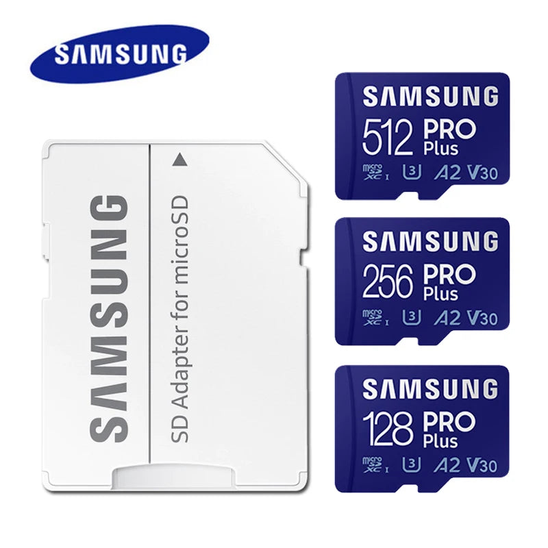 SAMSUNG EVO/PRO Plus Memory Card 64G A1 Micro SD Card 128G 256G 512G U3 A2 V30 Drive Recorder Monitor Camera Dedicated TF Card