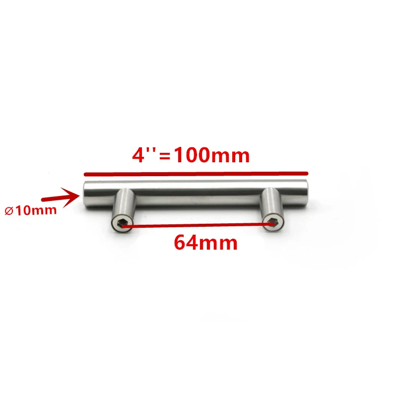 Modern Stainless Steel Kitchen Door Cabinet T Bar Handle Pull Knob cabinet knobs furniture handle cupboard drawer handle