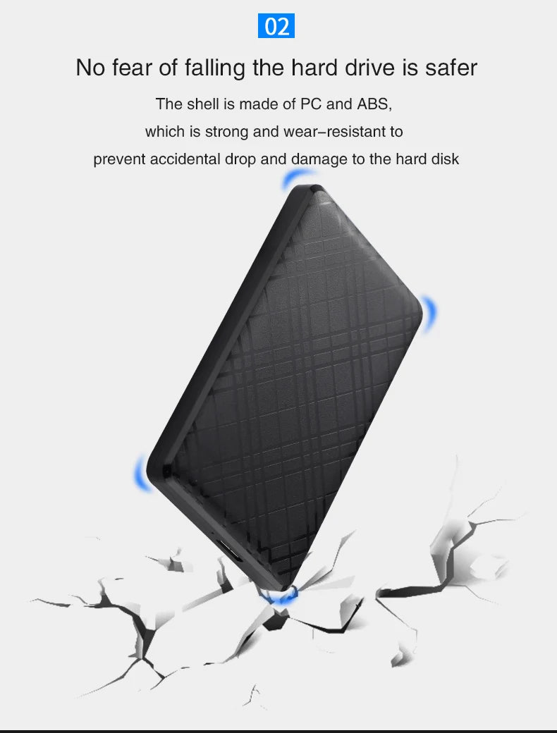 T43 Case Hd Externo USB 3 0 For 2.5 Inch SATA2 3 Hard Drive Box Mobile HDD Case With Cable Support 6TB High Speed HDD Enclosure