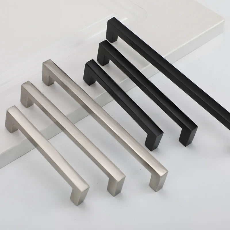 NAIERDI Aluminum Alloy Kitchen Door Handles Cabinet Handles Drawer Knobs Wardrobe Door Handles Brushed Modern Style Hardware