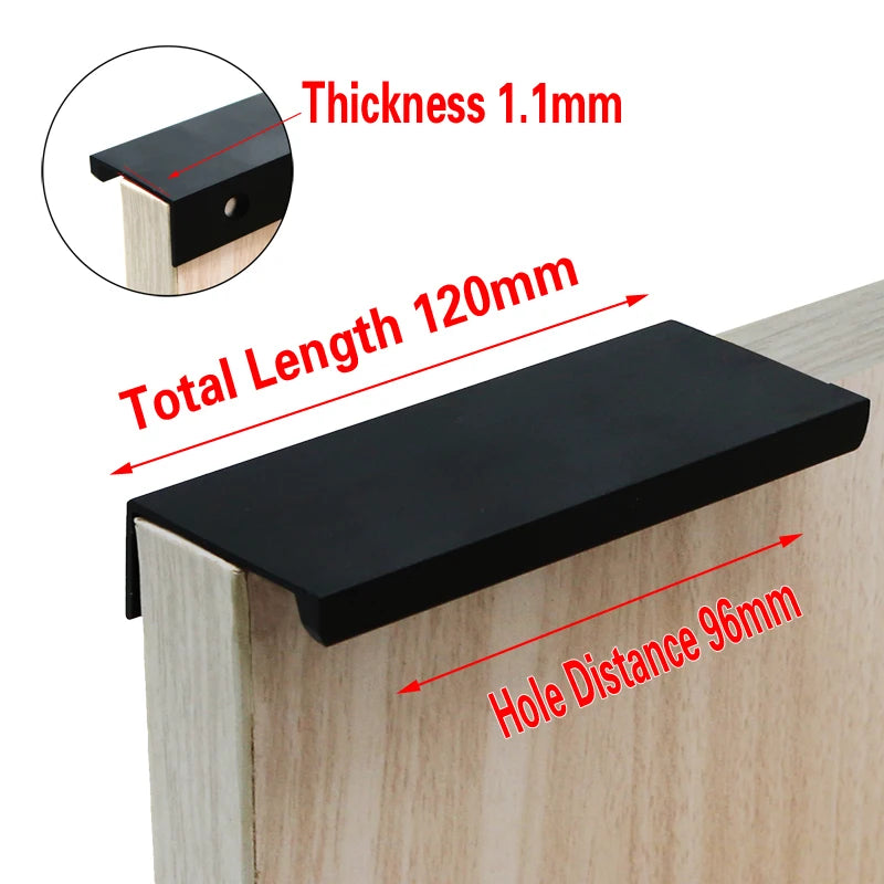 Cabinet Pulls Drawer Knobs  Black Silver Orange Gold Hidden  Handles Stainless Steel  Kitchen Cupboard Furniture Hardware