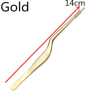 Stainless Steel Kitchen & Bar Tweezer Food Tongs Kitchen Cooking Medical Tweezer Copper/Gold/Black Plated