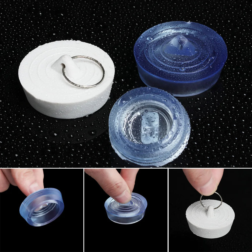 1PC Rubber Kitchen Bath Tub Sink Water Stopper Durable Floor Round Drain Plug Sink Bathtub Drainage Stopper Leakage-proof Plug
