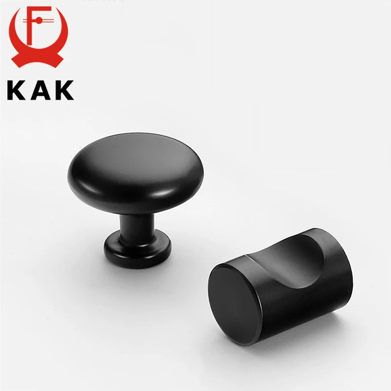KAK Fashion Black Hidden Cabinet Handles Aluminum Alloy Kitchen Handles Cupboard Pulls Drawer Knobs Furniture Room Door Hardware