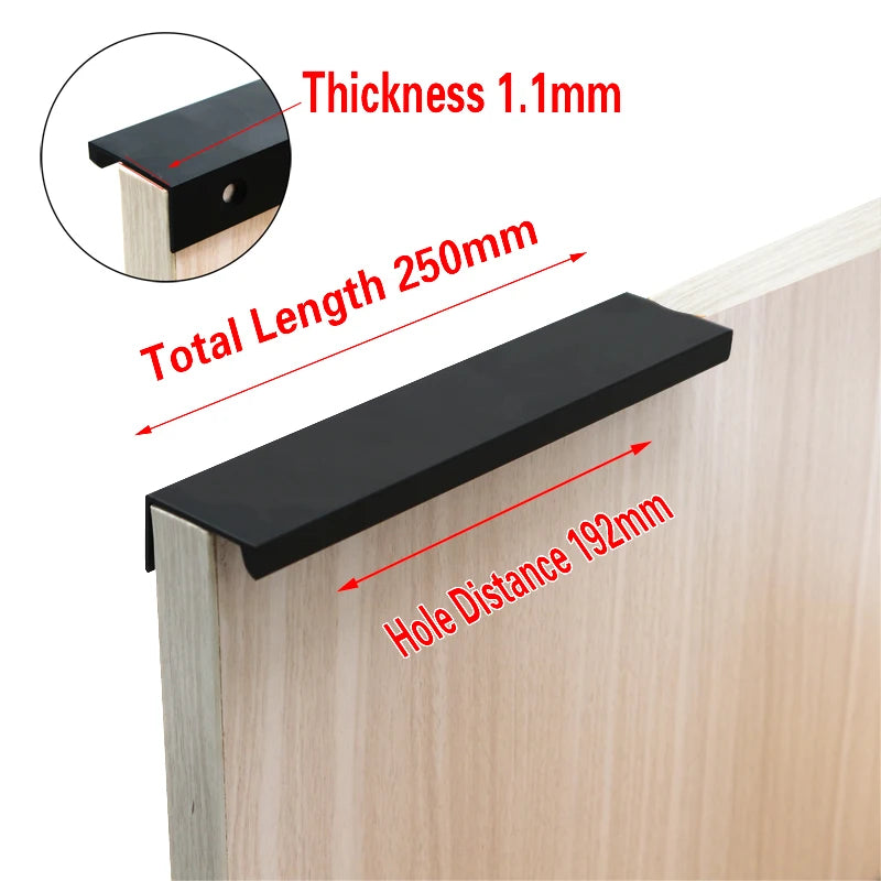 Cabinet Pulls Drawer Knobs  Black Silver Orange Gold Hidden  Handles Stainless Steel  Kitchen Cupboard Furniture Hardware
