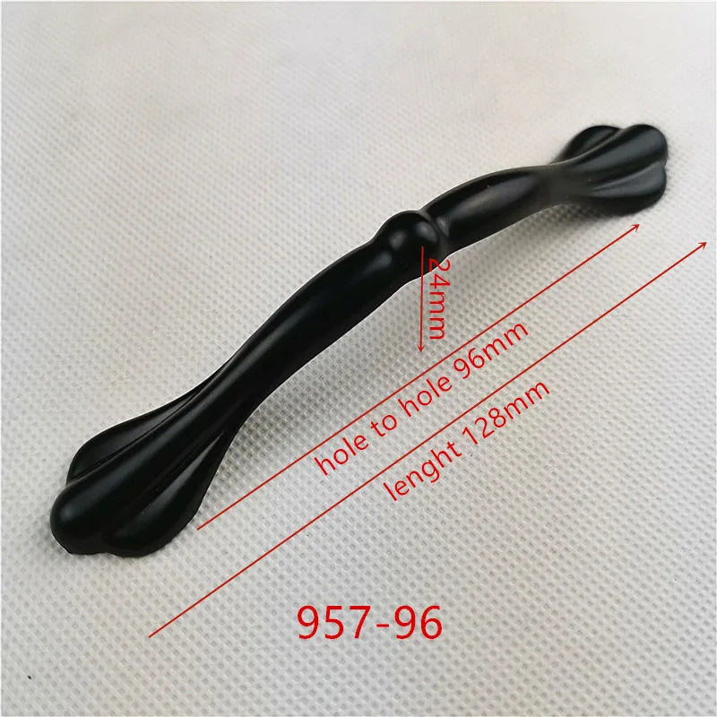 Hole Spacing 96mm Zinc Alloy Black Cabinet Handles American Style Kitchen Door Pulls Drawer Knobs Furniture Handle