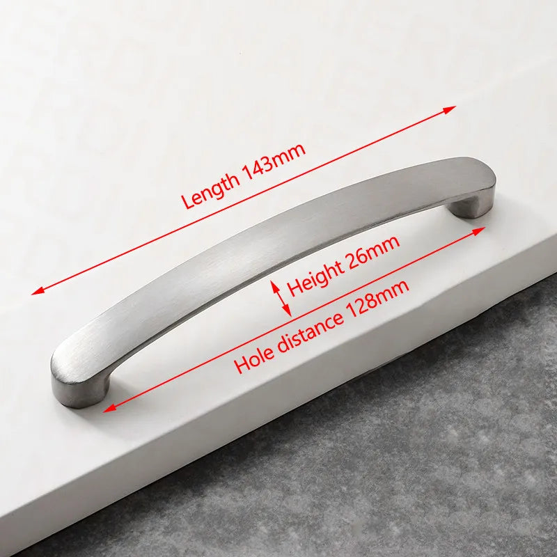 NAIERDI Aluminum Alloy Kitchen Door Handles Cabinet Handles Drawer Knobs Wardrobe Door Handles Brushed Modern Style Hardware