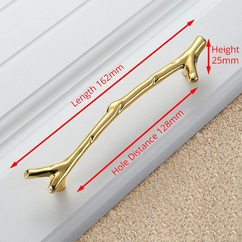 Fashion Tree Branch Furniture Handle 96mm 128mm Black Silver Bronze Kitchen Cabinet Handles Drawer Knobs Door Pulls Hardware